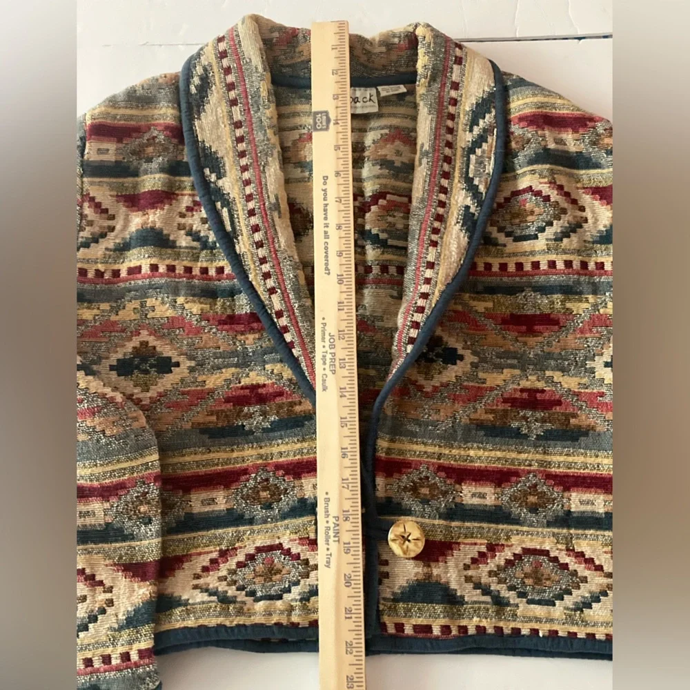 Flashback Women’s SZ L Blazer Southwestern design 100% cotton